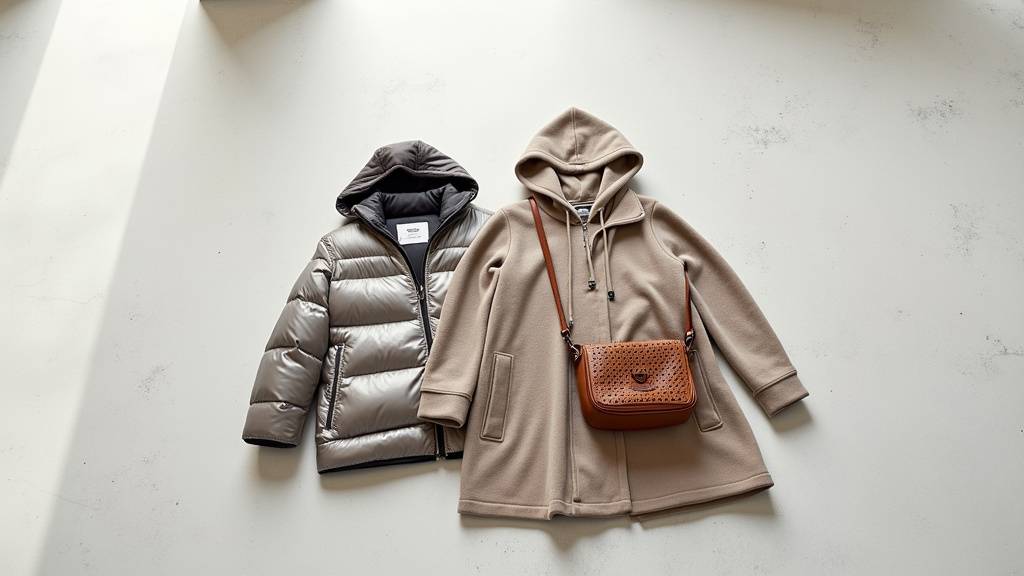 Illustration d'une femme portant une doudoune Gertrude dans un environnement hivernal urbain