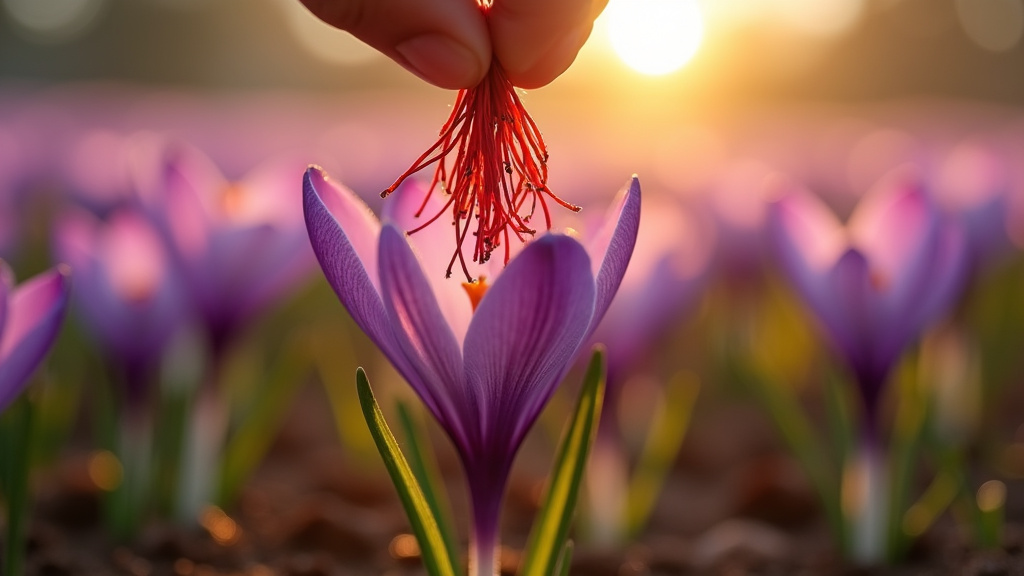 Assortiment de safran de qualité avec des pistils entiers et de la poudre dans des contenants en verre
