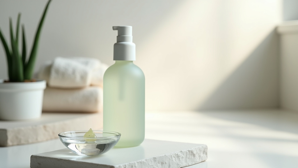 Gamme de produits Typology sur une surface blanche avec ingrédients naturels visibles